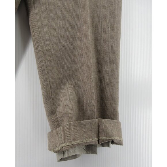 VINTAGE Pendleton Pants 12 Petites Virgin Wool Herringbone Trousers - Picture 7 of 11